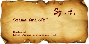 Szima Anikó névjegykártya